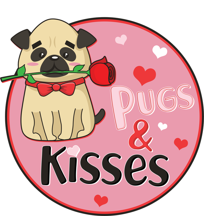 Valentine Pug And Kisses Grommeted Golf Towel